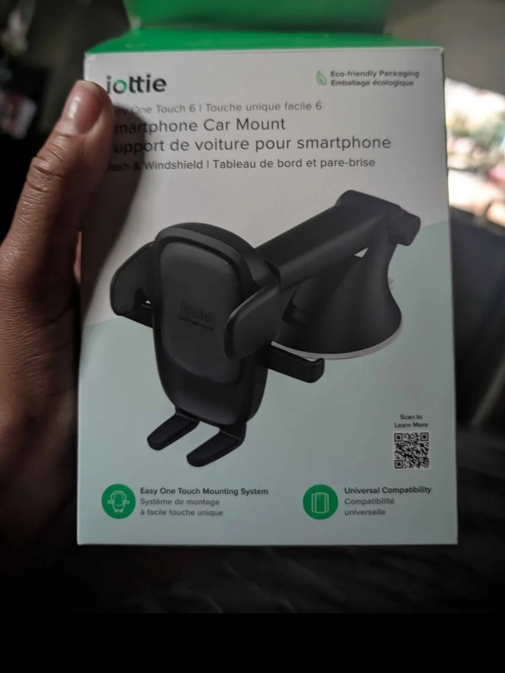 Black One Touch 6 Smartphone Car Mount